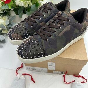 Men’s Christian Louboutin SEAVASTE camouflage print sneakers size 45 made Italy